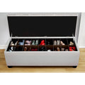 Sole Secret Loft Magnolia Fabric Shoe Storage Bench with Espresso Legs