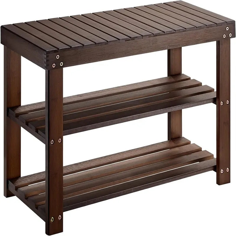 3 Tier Sturdy Shoe Bench - 11D x 27.5W x 17.5H