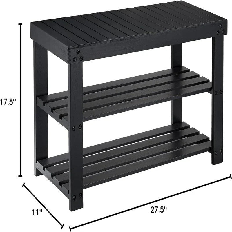 3 Tier Sturdy Shoe Bench - 11D x 27.5W x 17.5H