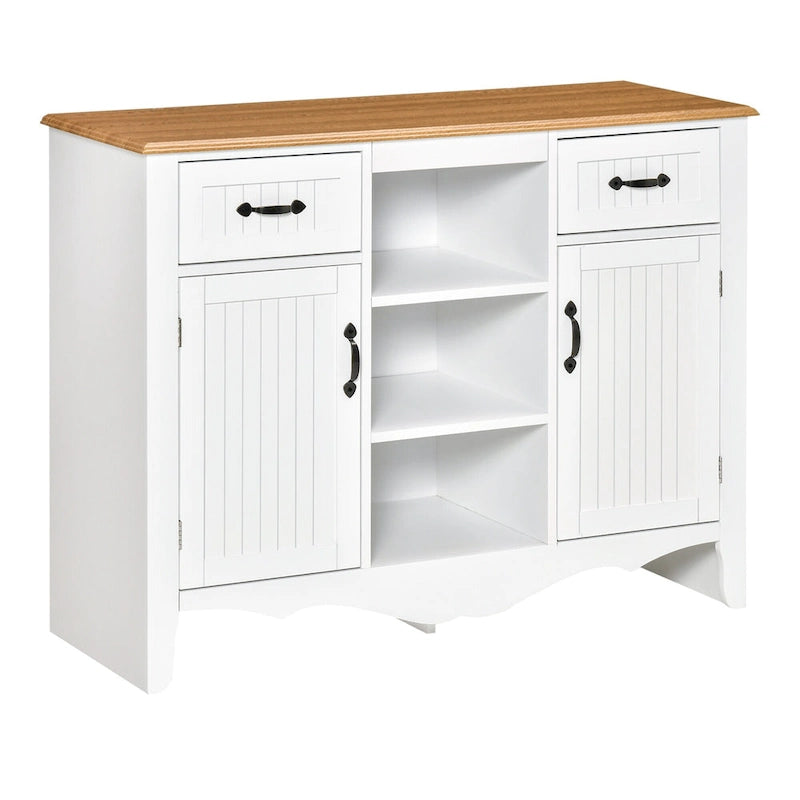 HOMCOM 42 Accent Sideboard Storage Cabinet, Serving Buffet with Drawers and Adjustable Shelves for Dining Room, Living Room