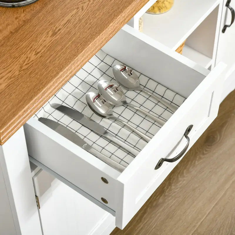 HOMCOM 42 Accent Sideboard Storage Cabinet, Serving Buffet with Drawers and Adjustable Shelves for Dining Room, Living Room