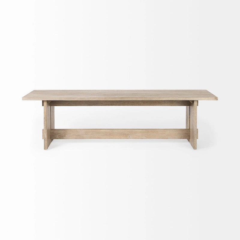 Aida Grey Brown Solid Wood Dining Bench