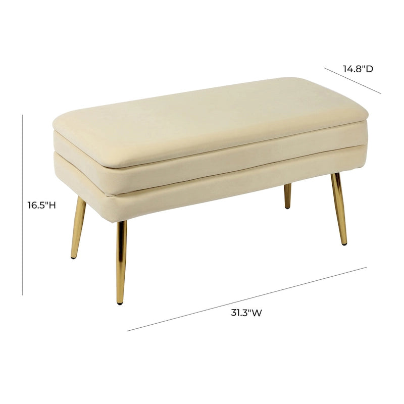 Ziva Cream Storage Bench