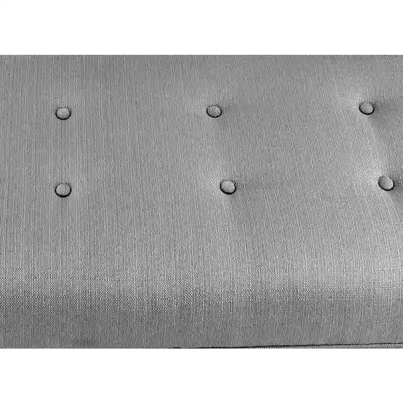 The Sole Secret Dark Grey Button Tufted Shoe Storage Bench