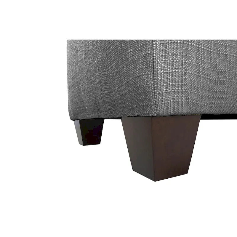 The Sole Secret Dark Grey Button Tufted Shoe Storage Bench