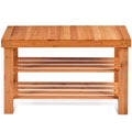 3 Tier Bamboo Bench Storage Shoe Shelf - 27.5 x 11 x 17.5 (L x W x H)