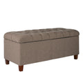Textured Fabric Upholstered Tufted Wooden Bench With Hinged Storage, - 18 H x 40 W x 18 L Inches