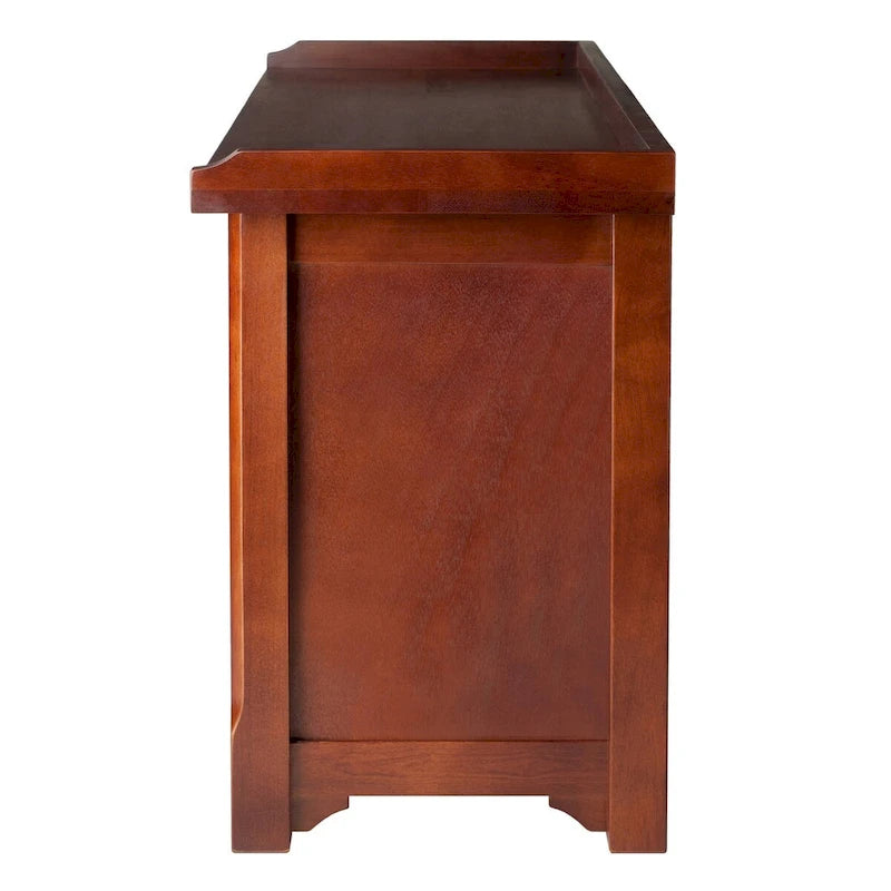 Verona 4-Pc Storage Bench with 3 Foldable Fabric Baskets, Walnut and Black - 40 x 14.2 x 22 inches