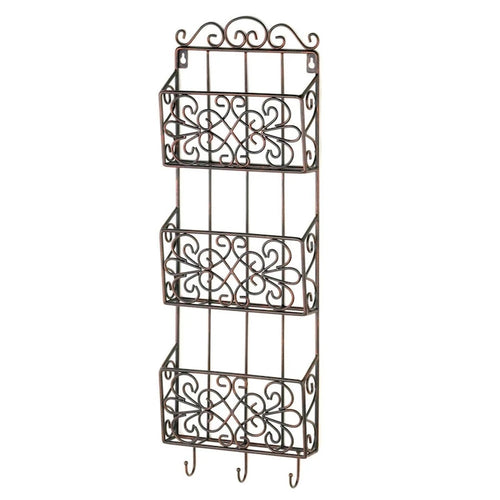 29 Brown Rustic Vintage Charm Triple Wall Rack