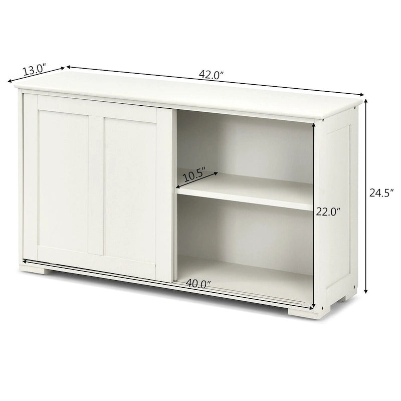 Antique Stackable Kitchen Storage Sideboard with Height Adjustable Shelf - 42 x 13 x 23.5 (L x W x H)