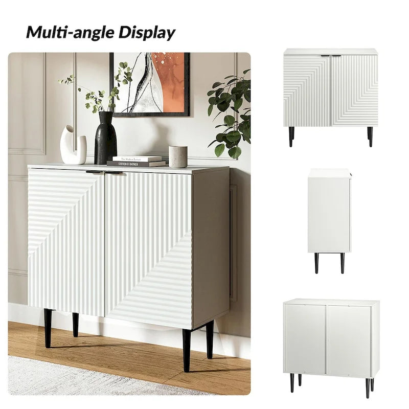 Joseph Modern Mid-century Tapered Feet Storage Cabinet with Adjustable Shelves by HULALA HOME