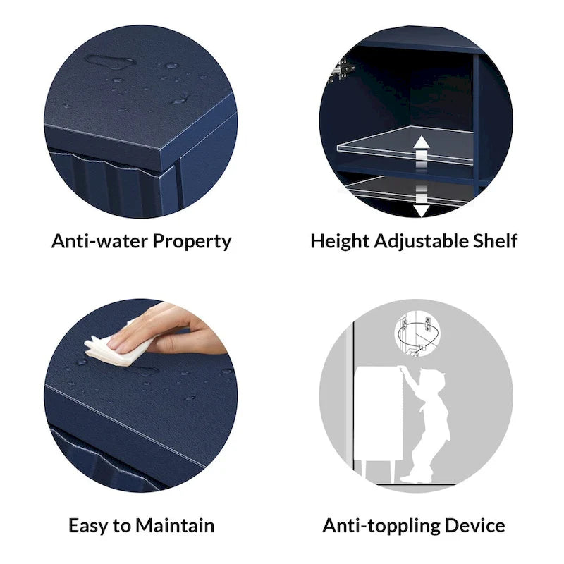 Joseph Modern Mid-century Tapered Feet Storage Cabinet with Adjustable Shelves by HULALA HOME