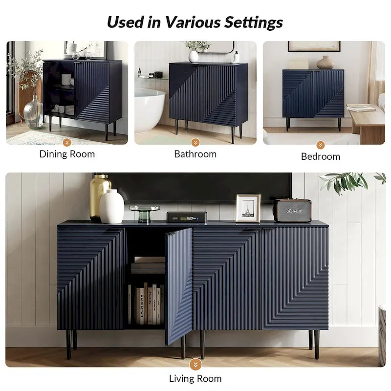 Joseph Modern Mid-century Tapered Feet Storage Cabinet with Adjustable Shelves by HULALA HOME