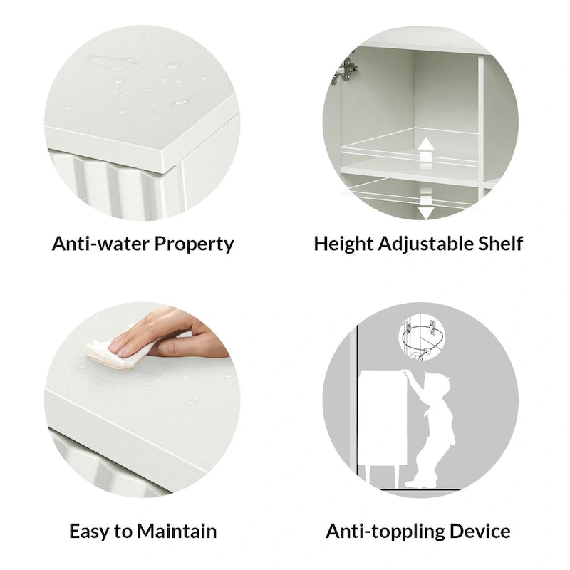 Joseph Modern Mid-century Tapered Feet Storage Cabinet with Adjustable Shelves by HULALA HOME