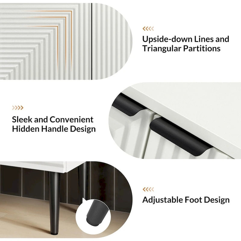 Joseph Modern Mid-century Tapered Feet Storage Cabinet with Adjustable Shelves by HULALA HOME