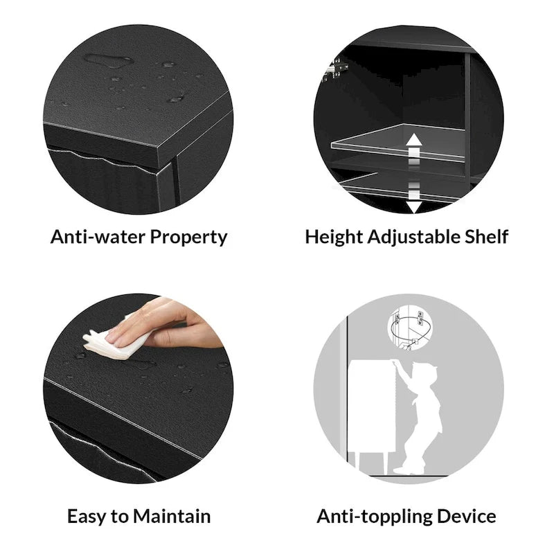 Joseph Modern Mid-century Tapered Feet Storage Cabinet with Adjustable Shelves by HULALA HOME