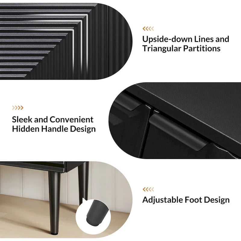 Joseph Modern Mid-century Tapered Feet Storage Cabinet with Adjustable Shelves by HULALA HOME