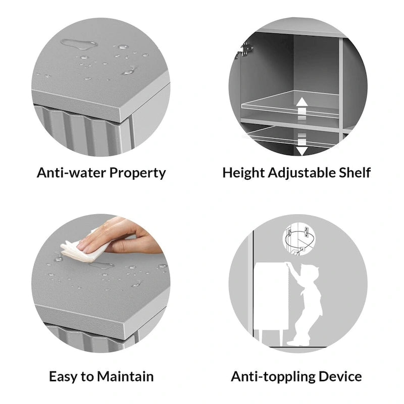 Joseph Modern Mid-century Tapered Feet Storage Cabinet with Adjustable Shelves by HULALA HOME