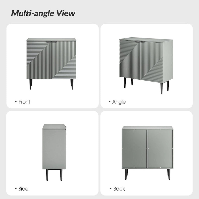 Joseph Modern Mid-century Tapered Feet Storage Cabinet with Adjustable Shelves by HULALA HOME