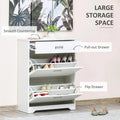 Modern 3-Drawer Shoe Cabinet with Adjustable Shelf and 2 Flip Doors