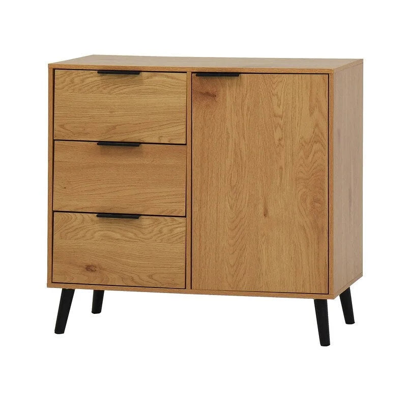 Storage Cabinet with 3 Drawers and Adjustable Shelf - N/A