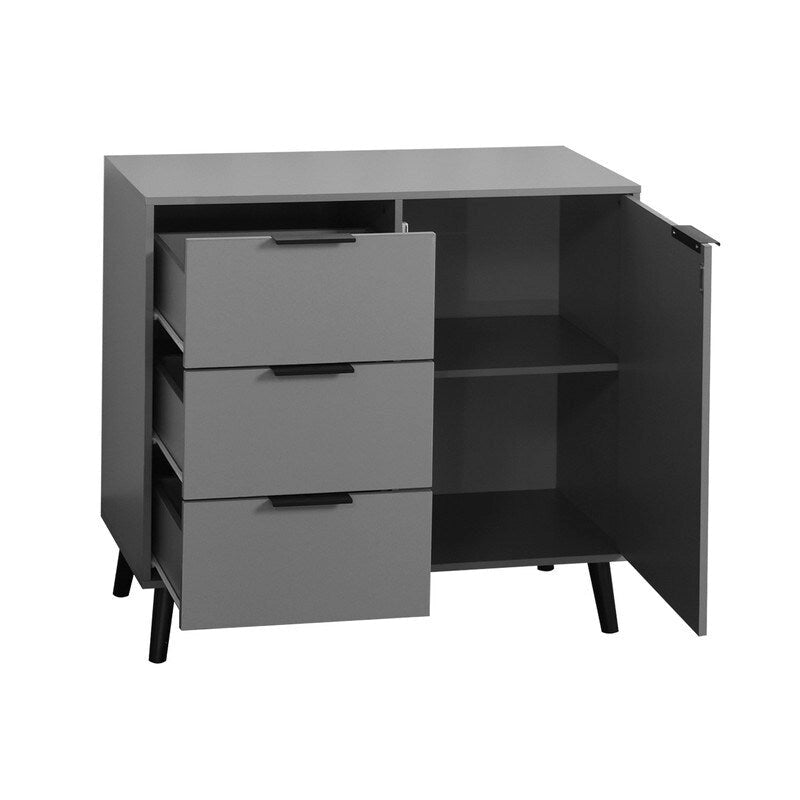 Storage Cabinet with 3 Drawers and Adjustable Shelf - N/A