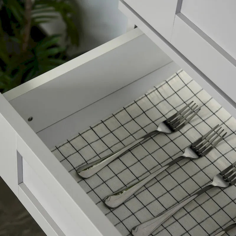 Modern Kitchen Pantry Freestanding Cabinet Cupboard with Doors and Drawer, Adjustable Shelving, Grey