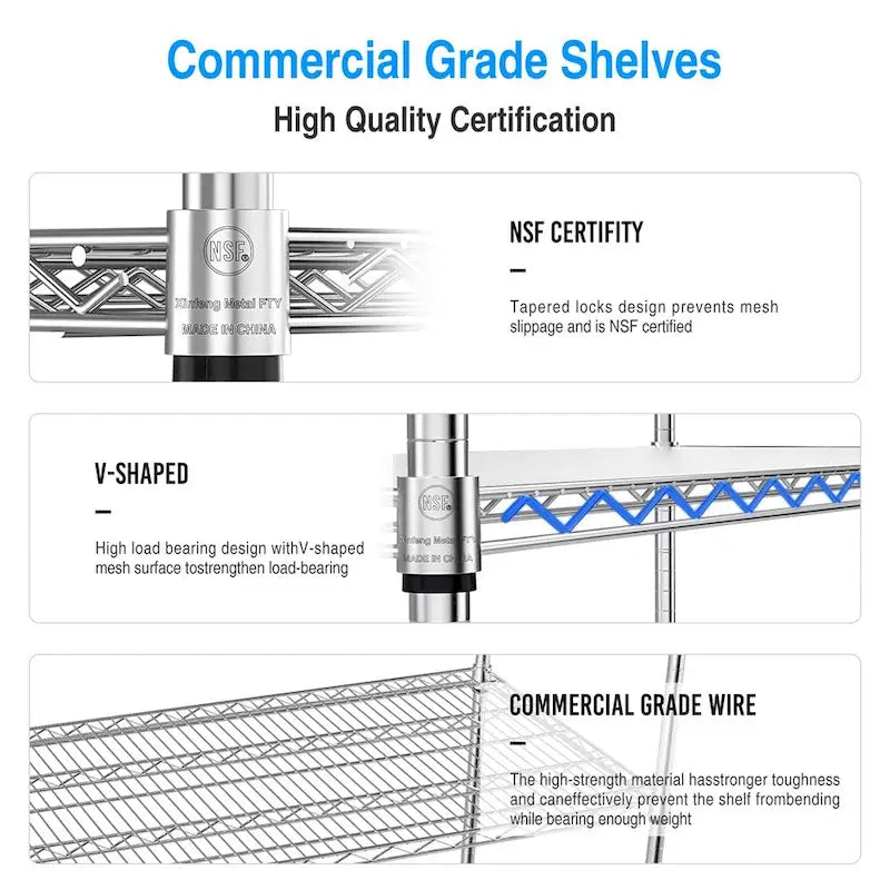 5 Tier 6000lbs Heavy Duty Adjustable Storage Rack Metal Shelf