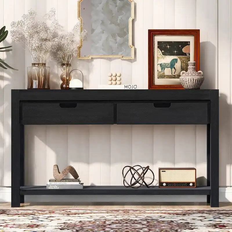 55.1W Console Table with 2 Drawers and 1 Shelf - N/A