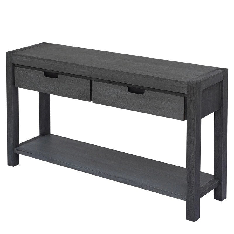 55.1W Console Table with 2 Drawers and 1 Shelf - N/A
