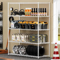5 Tier Steel Heavy Duty Adjustable Shelves with Wheels and Feet