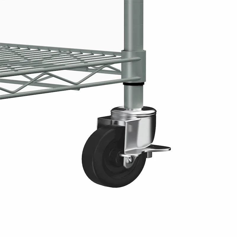 5 Tier Steel Heavy Duty Adjustable Shelves with Wheels and Feet
