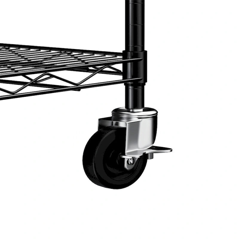 5 Tier Steel Heavy Duty Adjustable Shelves with Wheels and Feet