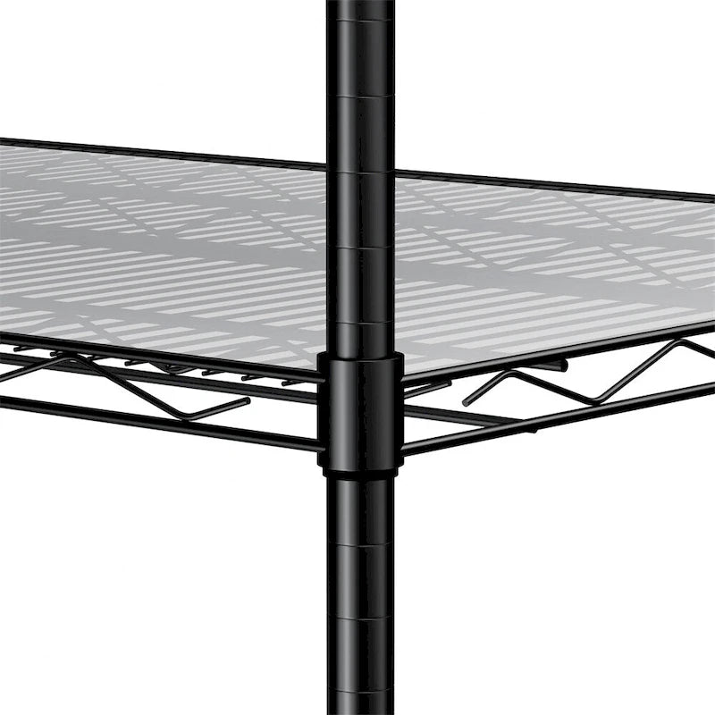 5 Tier Steel Heavy Duty Adjustable Shelves with Wheels and Feet