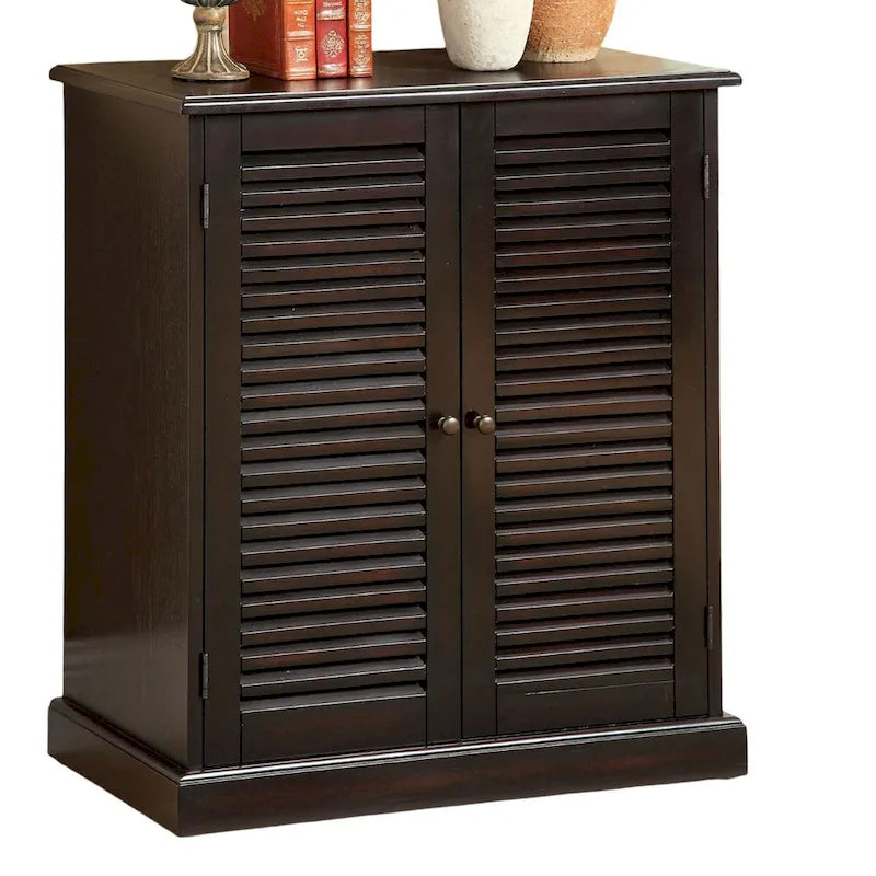 30 Modern Transitional Design 1pc Shoe Cabinet Oak Finish Adjustable Shelves - N/A