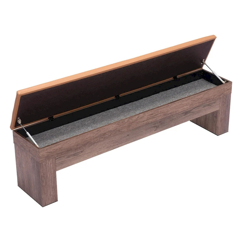 Set of 2 Lac Vieux Storage Bench Brown - N/A