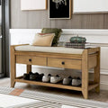 Multipurpose Storage Shoe Bench with Cushioned Seat and Drawers