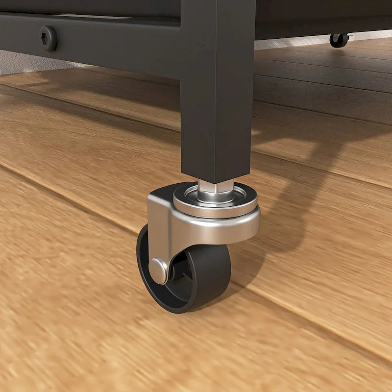 Dog crate furniture with Rremovable Ttray, Double-Door House, lift Panel, 360 Degree Rotation 3 Height Adjustable Feeding Bowls