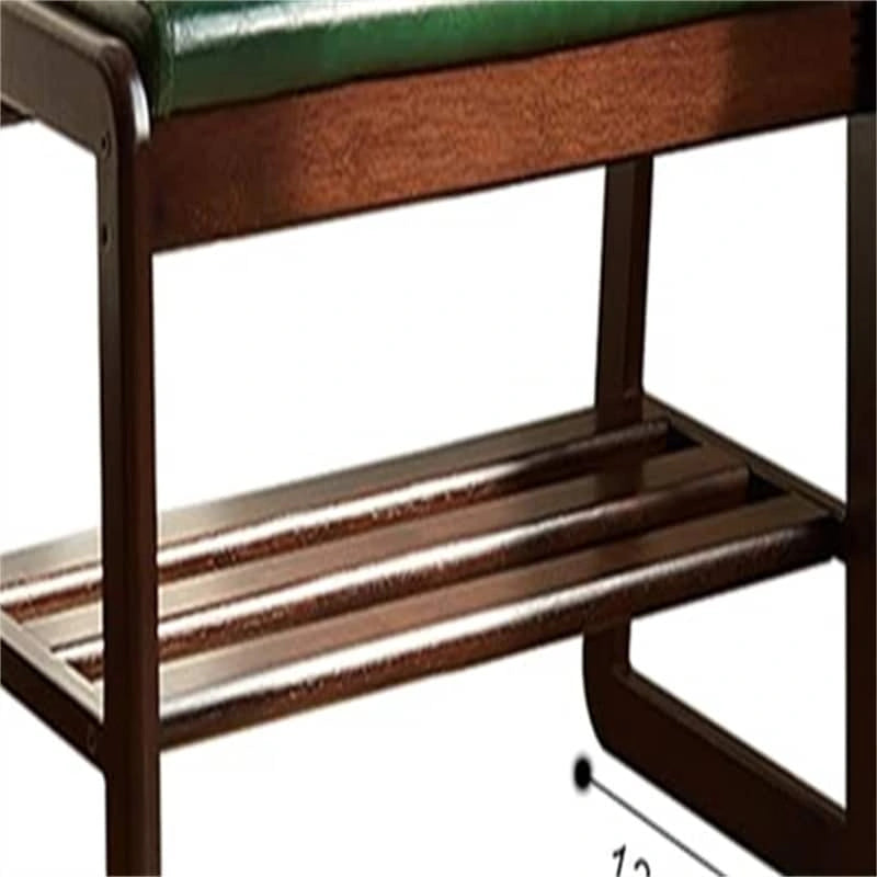 2-Tier Wooden Storage Entryway Bench