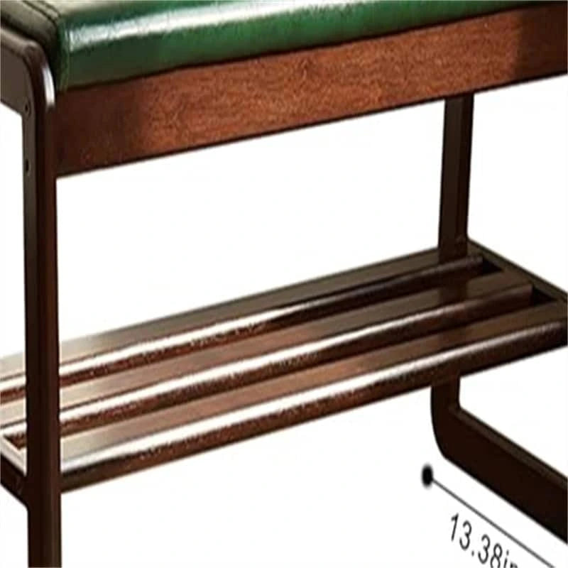 2-Tier Wooden Storage Entryway Bench