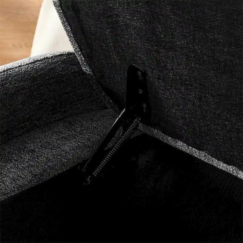 Oval Ottoman Storage Chenille Fabric Bench with Large Storage Space