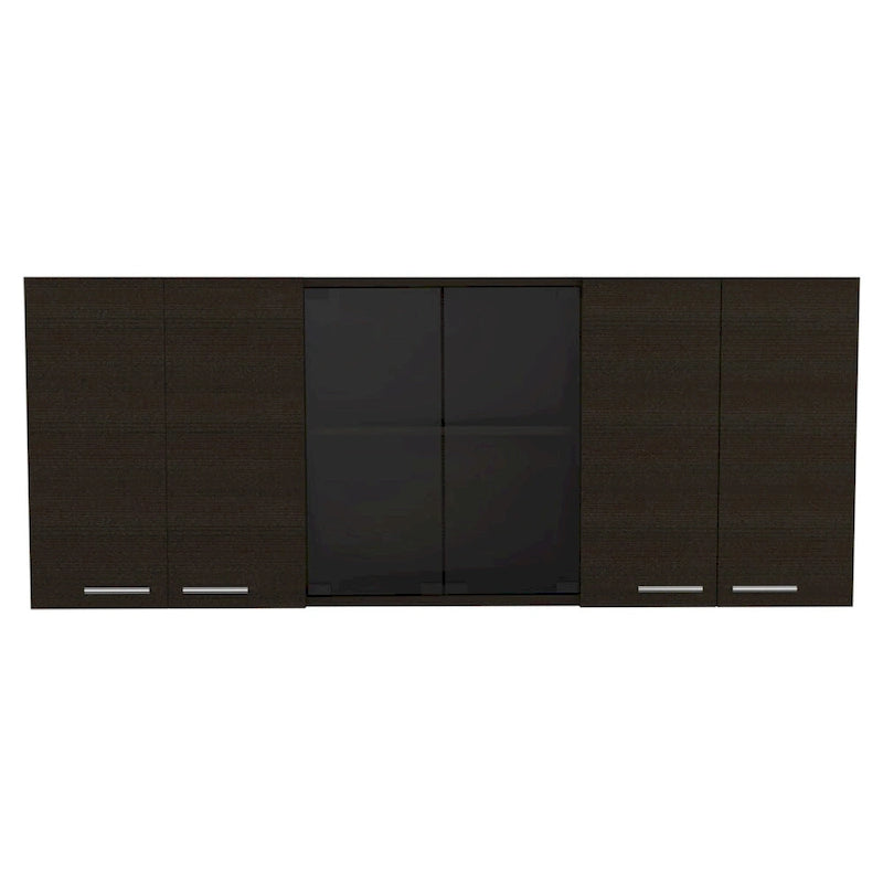 Superior 150 Wall Cabinet With Glass, Four Interior Shelves, Two Double Door