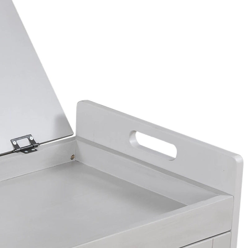 Classic Modern Storage Bench with Two Cabinets and Flip-Top Storage