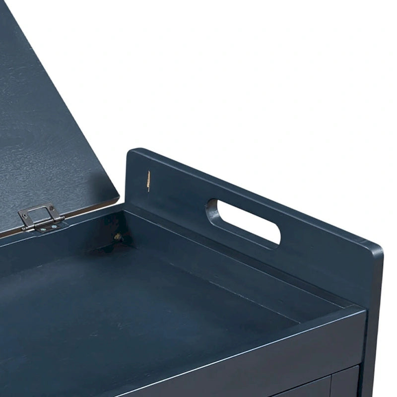 Classic Modern Storage Bench with Two Cabinets and Flip-Top Storage