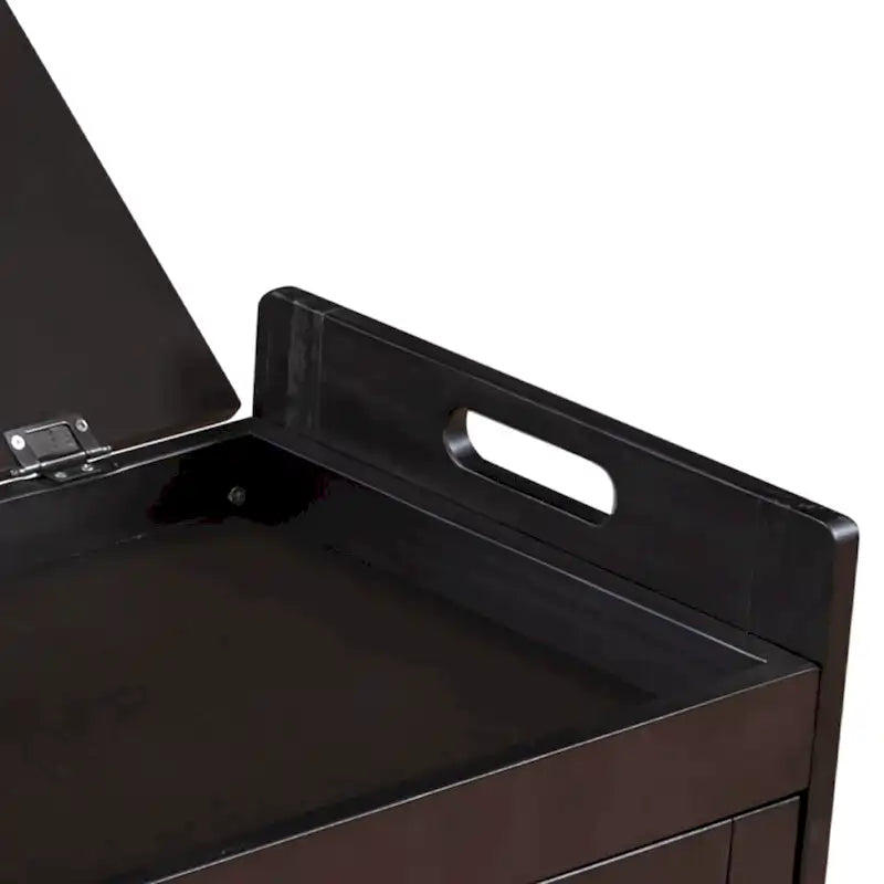 Classic Modern Storage Bench with Two Cabinets and Flip-Top Storage