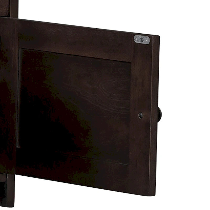 Classic Modern Storage Bench with Two Cabinets and Flip-Top Storage