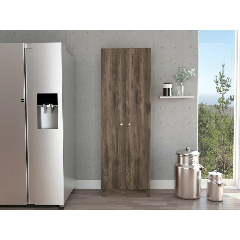 Multistorage Pantry Cabinet, Five Shelves, Double Door Cabinet