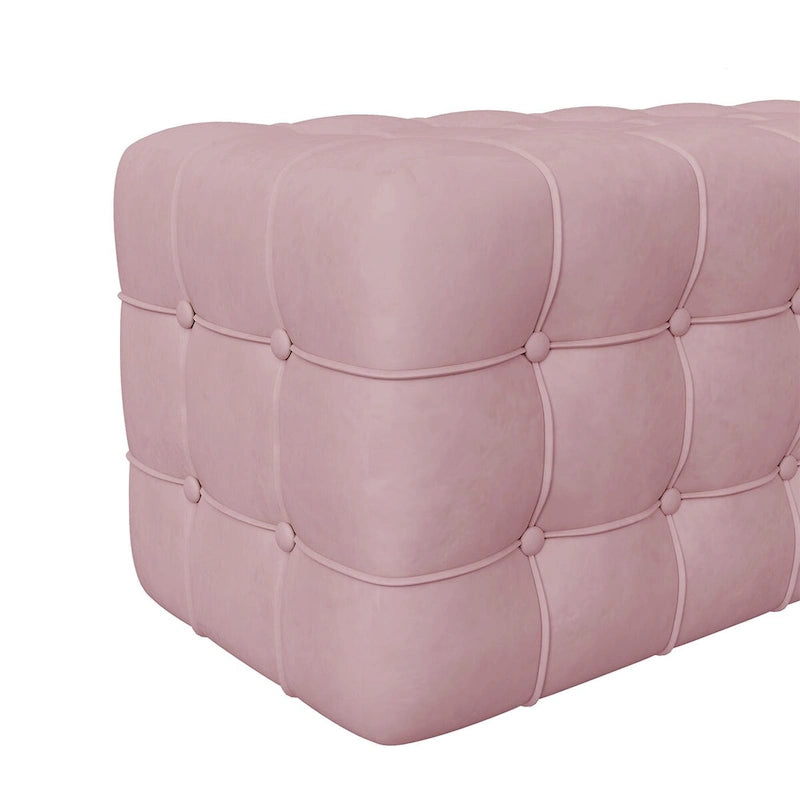 All Covered Velvet Upholstered Ottoman