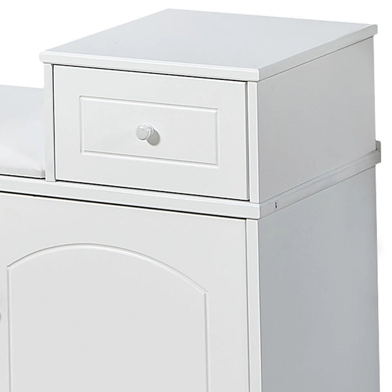 Modern Wooden Storage Bench with Fireproof Sponge-Filled PU Seat Cushion