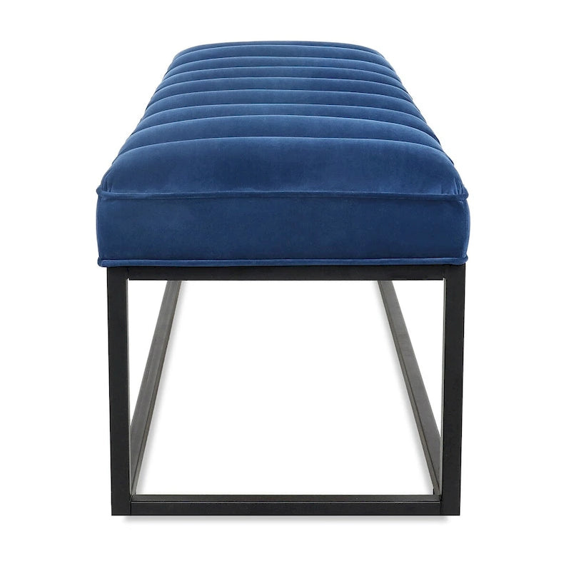 Metal Base Upholstered Bench Footstool for Entryway Living Room